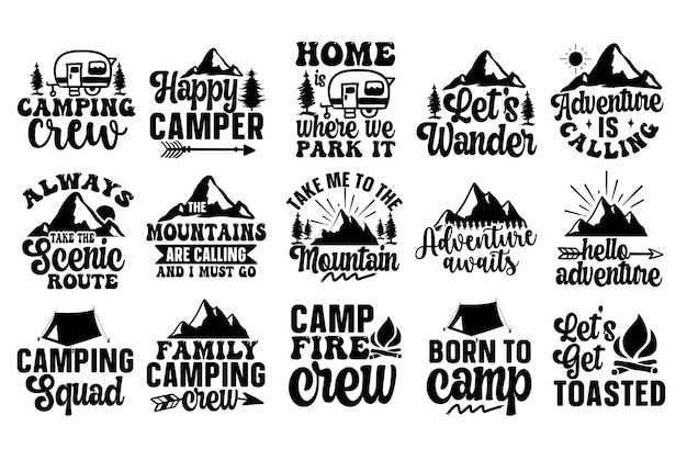 Camping svg quotes bundel,