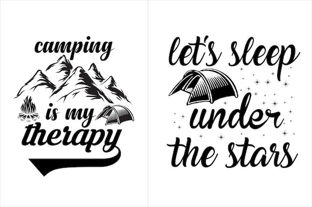 Vector camping svg t shirt design bundle