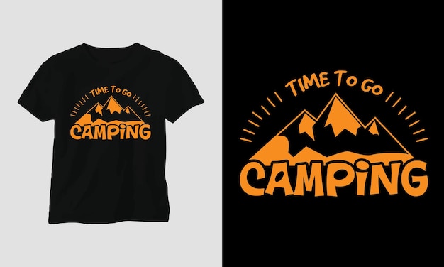 Camping t-shirt design template, print-ready file vector file