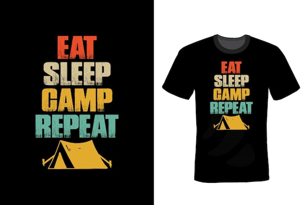 Camping T shirt design typography vintage