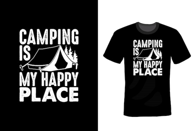 Camping T shirt design typography vintage