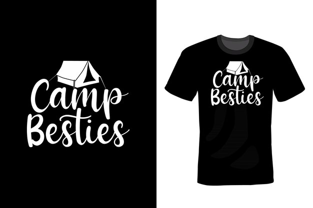 캠핑 T 셔츠 디자인 타이포그래피 빈티지