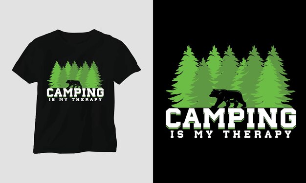 Camping T-shirt Design vector. Best use for T-Shirt, mag, sticker, wall mat, etc.