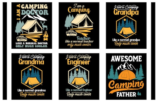 Camping t shirt design vector. camping vector. mountain t shirt\
design vector