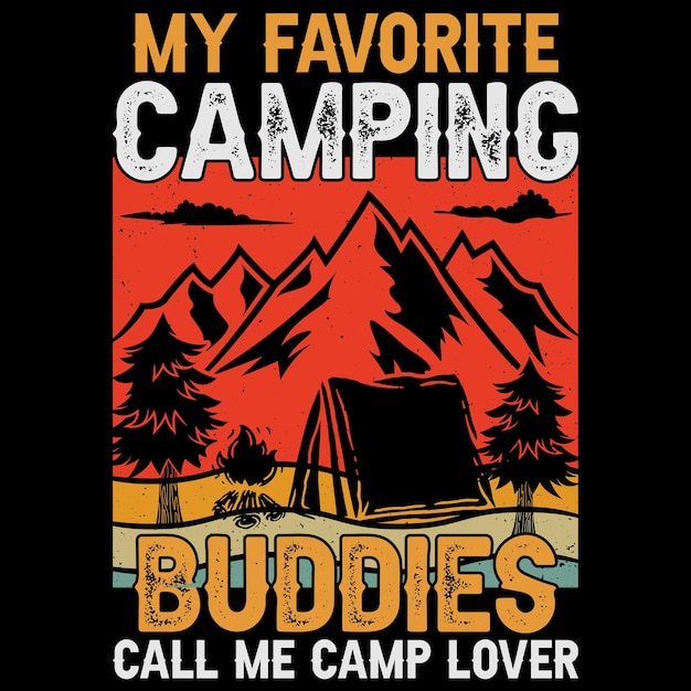 Camping t shirt design, vector, graphic element, illustration