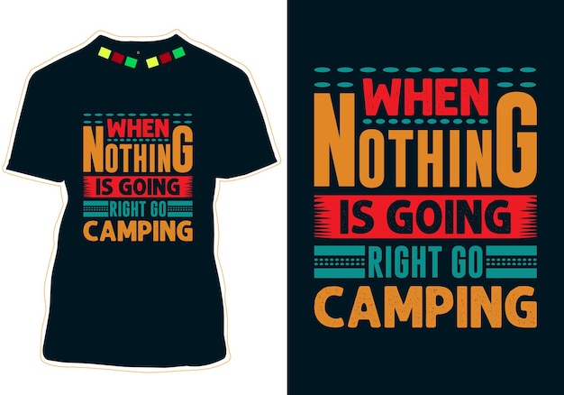 キャンプ t シャツ デザインのベクトル