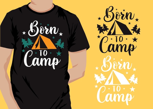 Camping t shirt design vector