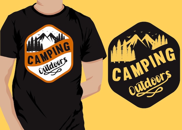 Vector camping t shirt design vector