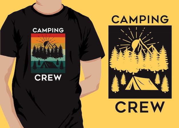 Camping t shirt design vector