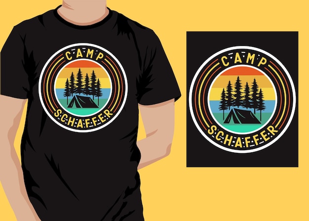 Vector camping t shirt design vector