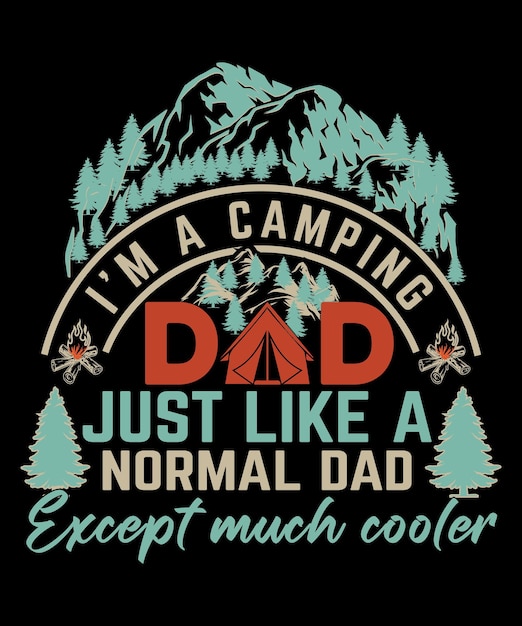 Vector camping t-shirt design