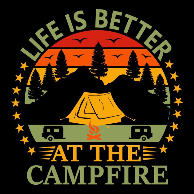 Vector camping t shirt design