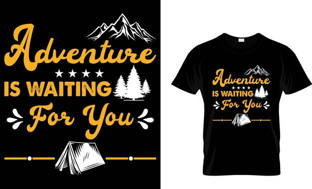 Vector camping t-shirt design