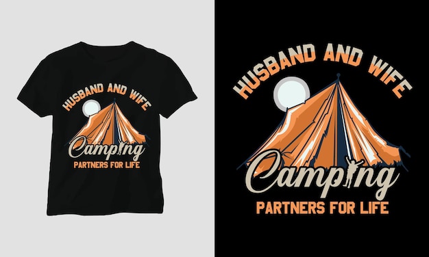 Camping t-shirt ontwerp vector. beste gebruik voor t-shirt, mag, sticker, muurmat, enz.