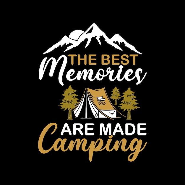 Camping t-shirt ontwerp vector Camp gezegden en citaten t-shirt vector sjabloon