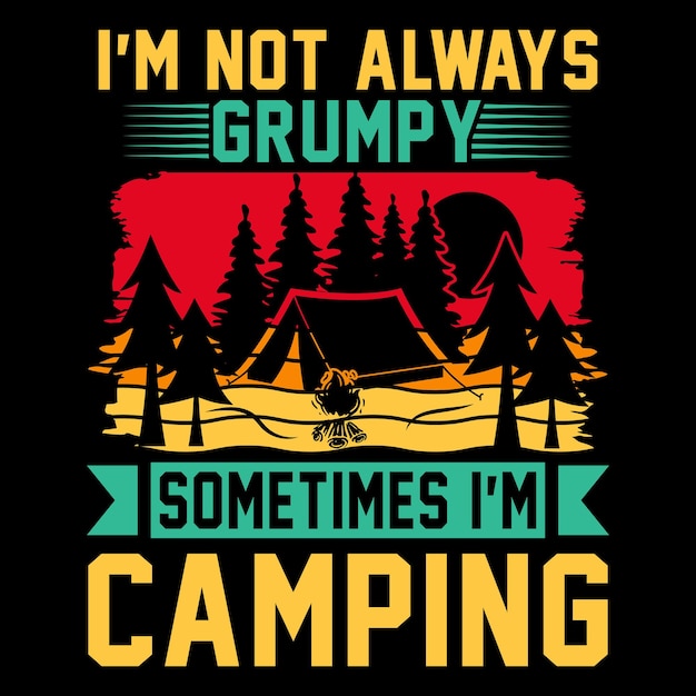 Camping t-shirt ontwerp, vector, grafisch element, illustratie