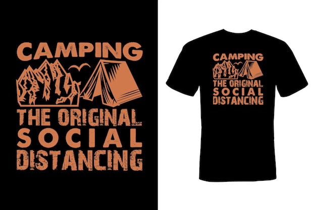 Camping t-shirt ontwerp victor typografie