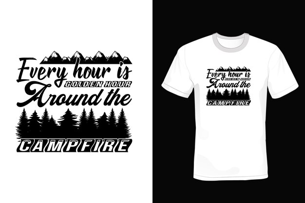 Vector camping t-shirt ontwerp vintage typografie