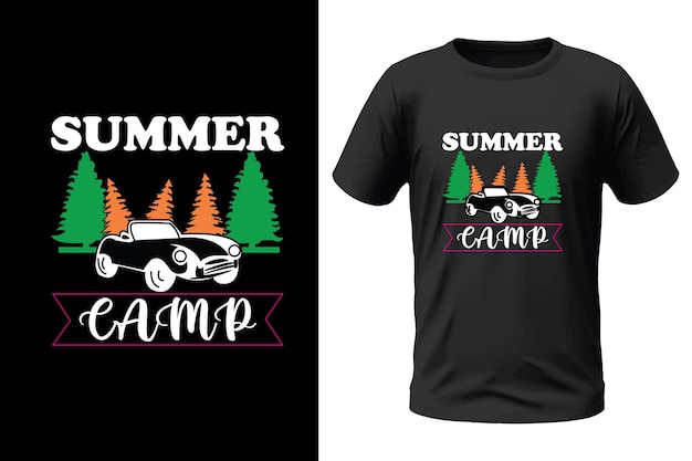 Vector camping t-shirt ontwerp