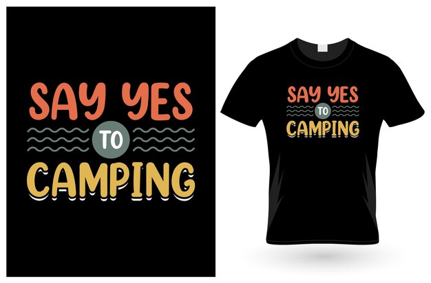 Vector camping t-shirt ontwerp