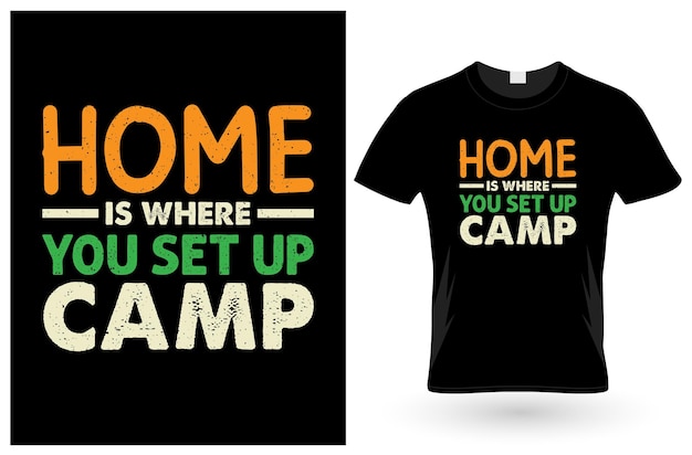 Camping t-shirt ontwerp