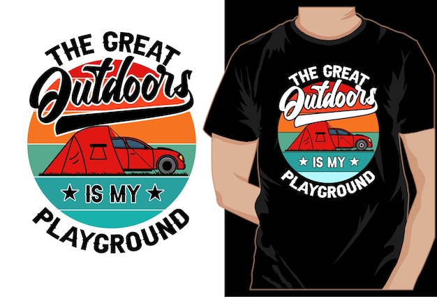 Vector camping t-shirt ontwerp