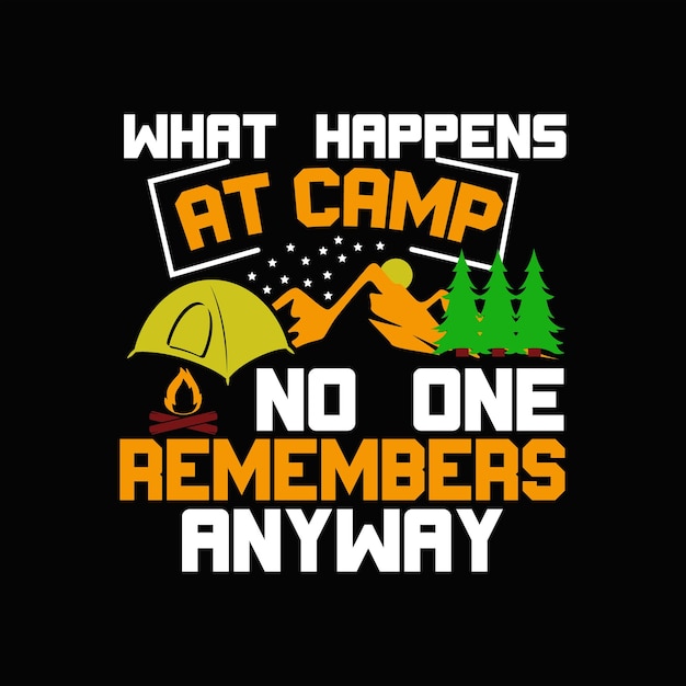 Camping t-shirt ontwerp