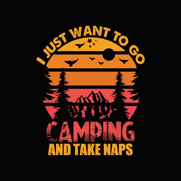 Camping t-shirt ontwerp