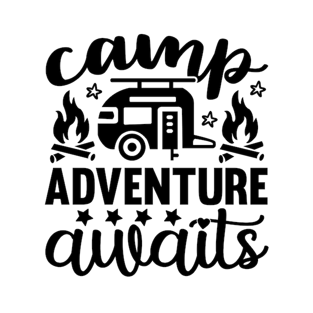 Camping t-shirt ontwerp