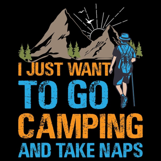 Vector camping t-shirt ontwerp