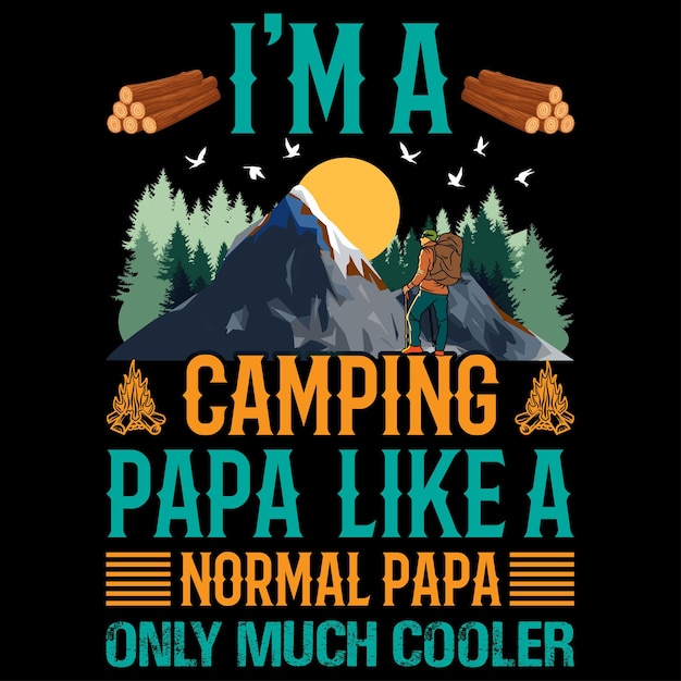 Vector camping t-shirt ontwerp