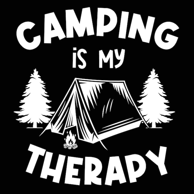 Vector camping t-shirt ontwerp