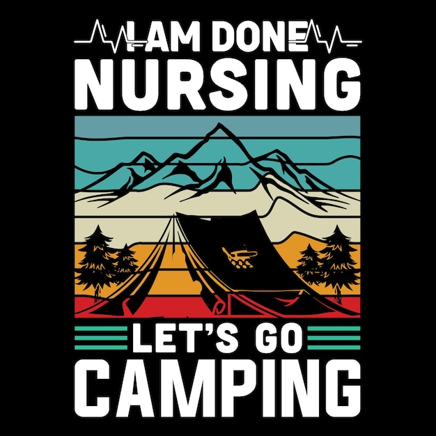 Camping t-shirt ontwerpbundel, kampeerpersoneel, kampeertenten, outdoor t-shirts, grafisch vectorelement