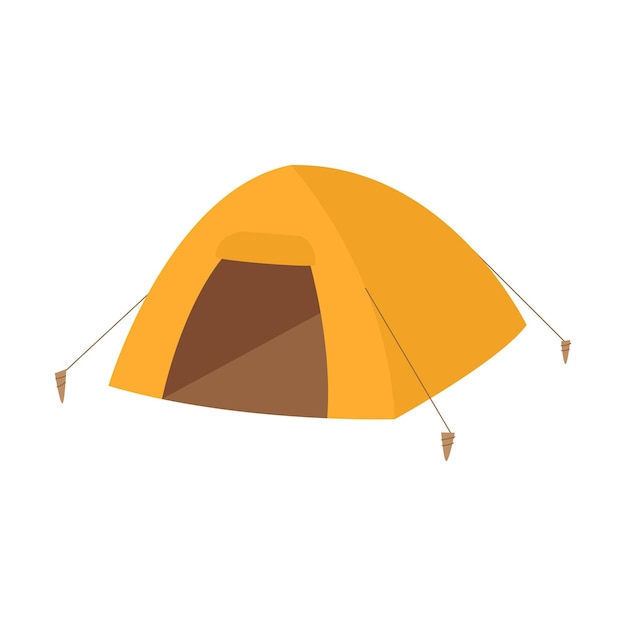 Camping tent equipment for picnics outdoor recreation travel\
hiking flat vector illustration isolated on a white background