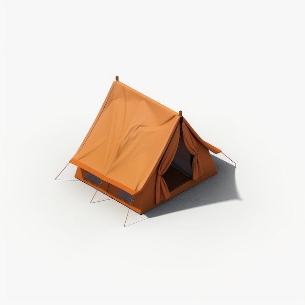 Вектор Икона палатки для кемпинга простая форма мультфильмный стиль твердой цветный фон