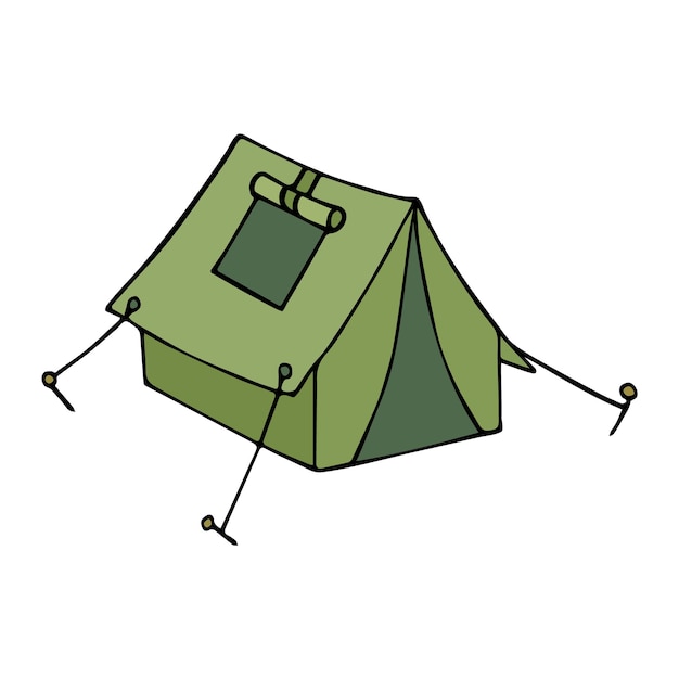 Camping tent kleurrijke vectorillustratie