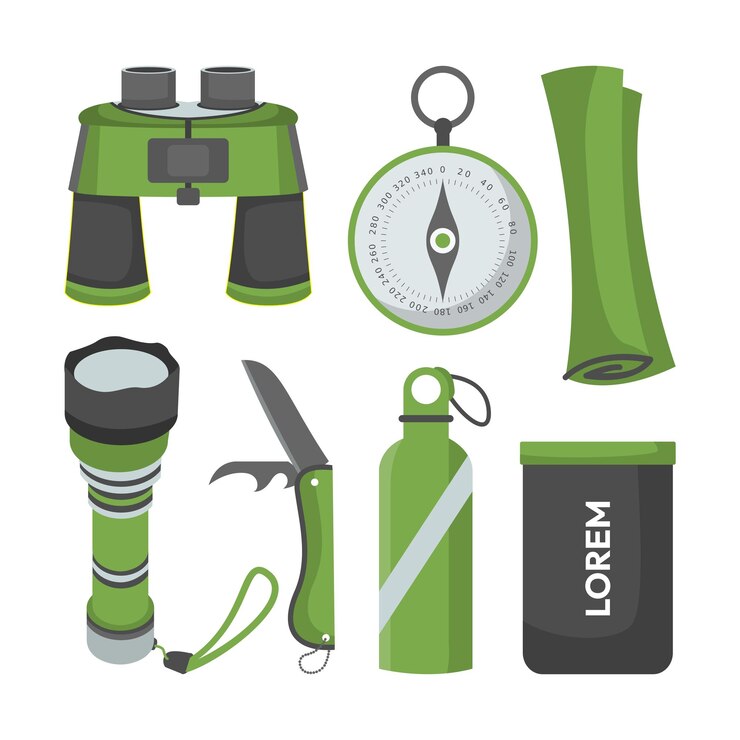 Vector camping tool element vector met platte ontwerpstijl