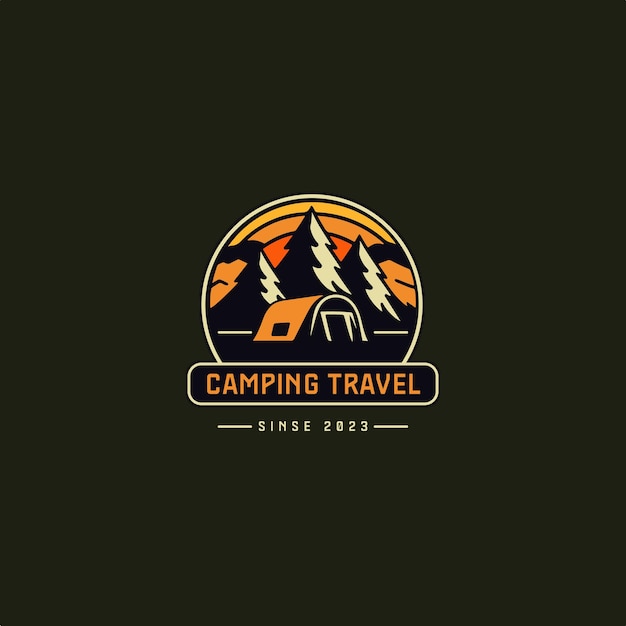캠핑 여행 로고 디자인