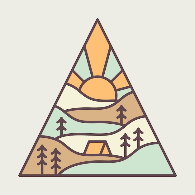 Camping triangle graphic illustration vector art tshirt design