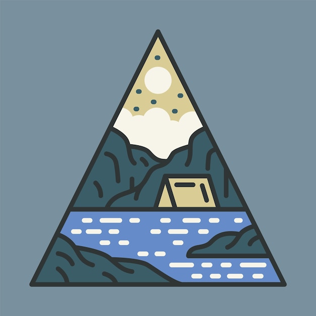 Camping triangle graphic illustration vector art tshirt design