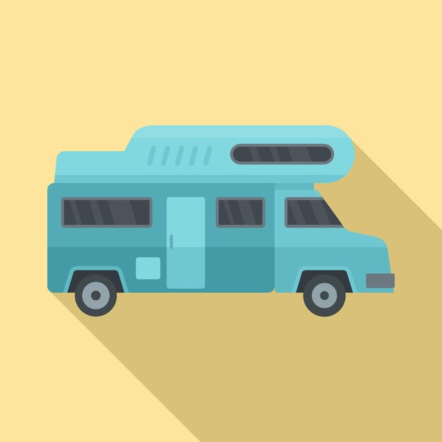 Camping truck icon Flat illustration of camping truck vector icon for web design