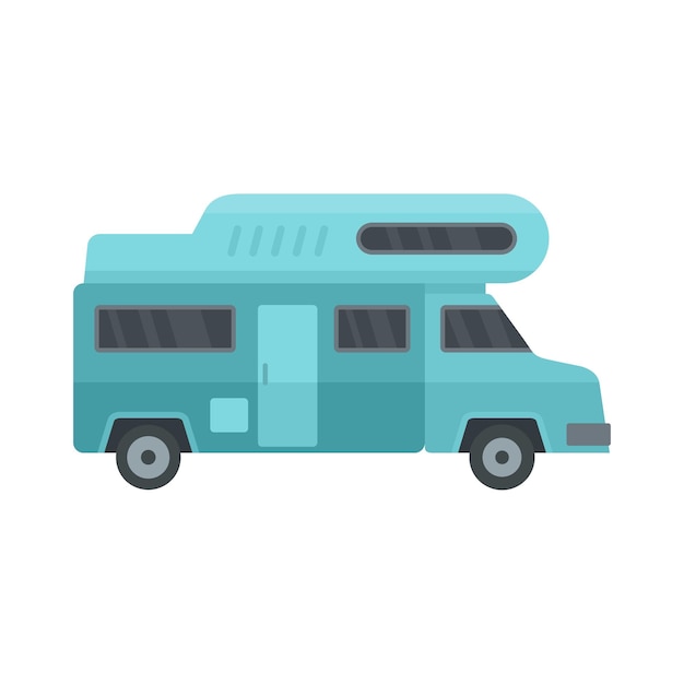 Camping truck icon Flat illustration of camping truck vector icon for web isolated on white