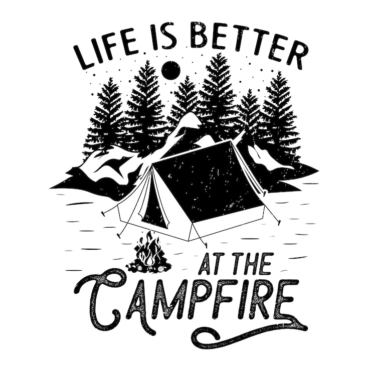 Vector camping tshirt design camping retro vintage vector tshirt design tshirt design voor kampliefhebbers