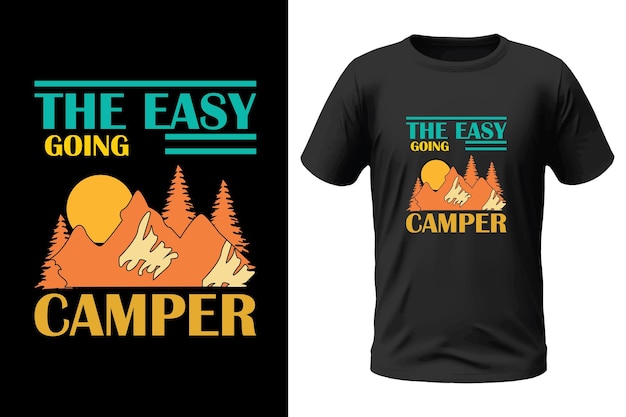 Vettore disegno di magliette da campeggio