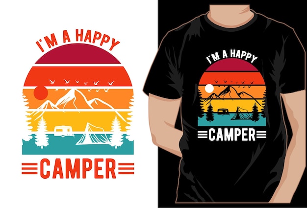 Vector camping tshirt design