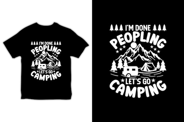 Vector camping tshirt