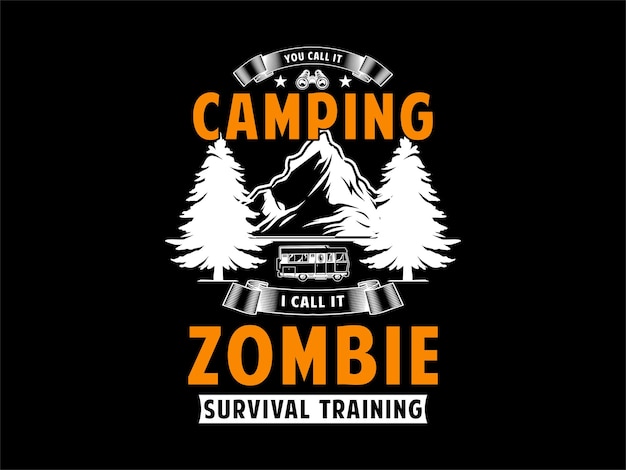 Camping typografie t-shirt ontwerp vector element illustratie