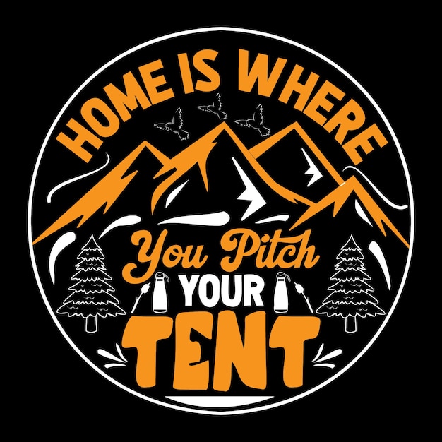 camping typography quotes t shirt vector illustration design