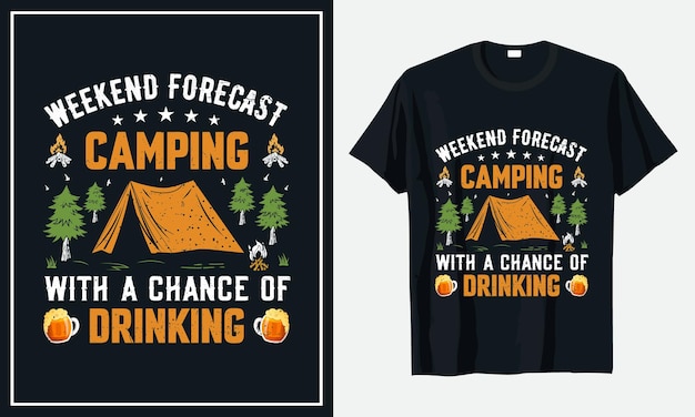 Camping typography tshirt design Premium Vector