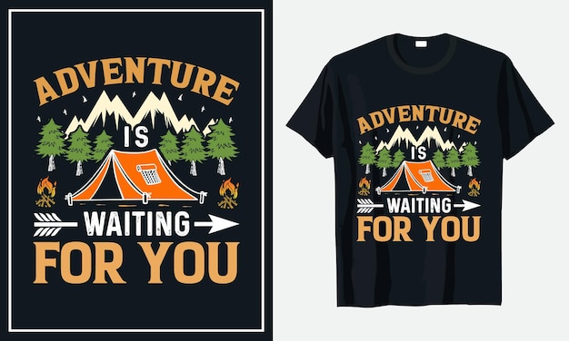 Camping typography tshirt design Premium Vector